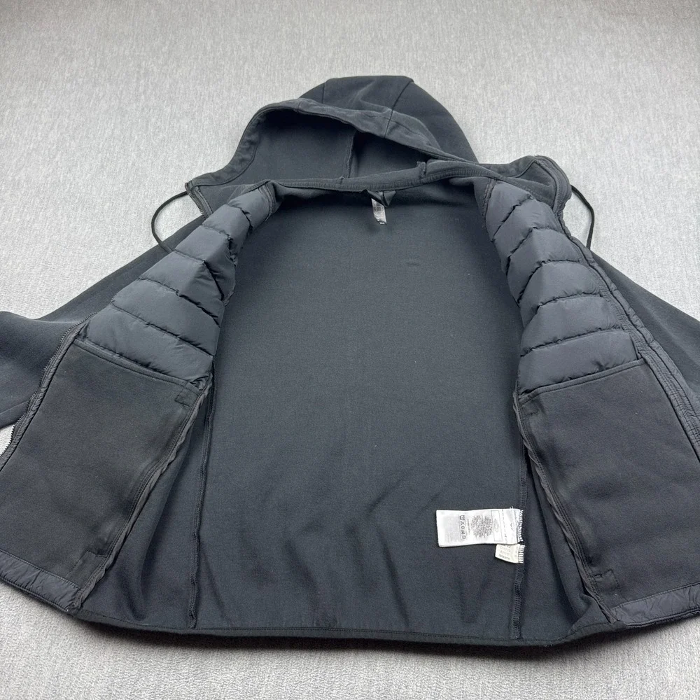 Adidas Jacket Men Small Black Varilite Hybrid Full‎ Zip Hooded Puffer Slim Fit